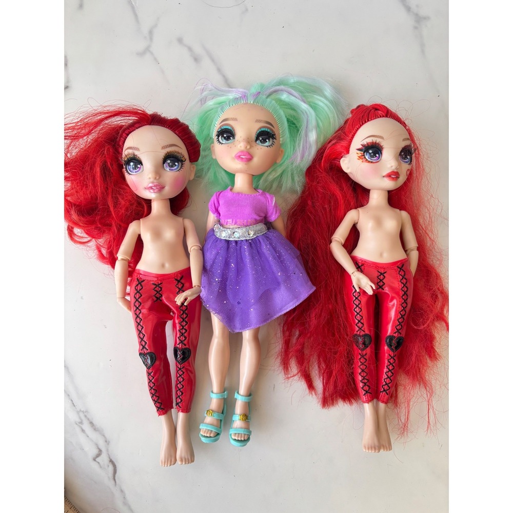 Rainbow High Doll Lot Ruby Anderson Daphne Minton‎ Red Mint Hair Fashion Dolls
